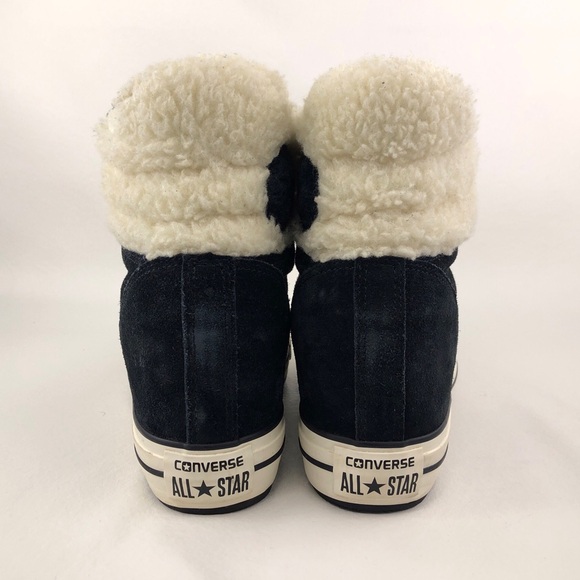 Converse CT Platform Plus Wool Collar Hidden Wedge Sneakers 11 - Picture 7 of 13